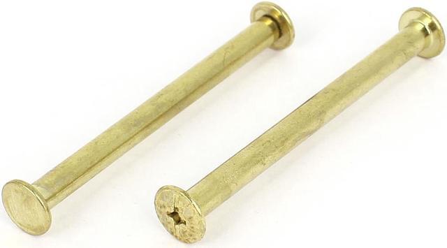 Alt view image 2 of 3 - Unique Bargains Brass Plated 5x60mm Binding Chicago Screw Post 20pcs for Leather Scrapbook