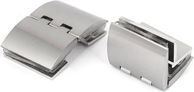 Alt view image 2 of 3 - Unique Bargains 2pcs Frameless Shower Door Hinge 8mm Thickness Glass to Glass Clip Clamp