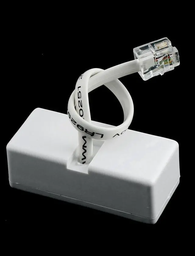 Alt view image 2 of 2 - Unique Bargains White RJ11 6P4C Male to 2 Female Plug Telephone Adapter ADSL Splitter