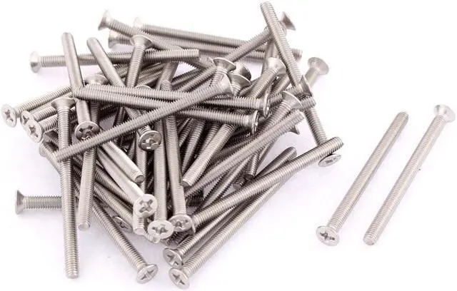 Main image of Unique Bargains M3 x 40mm Phillips Head Stainless Steel Countersunk Bolts Screws Fasteners 50pcs