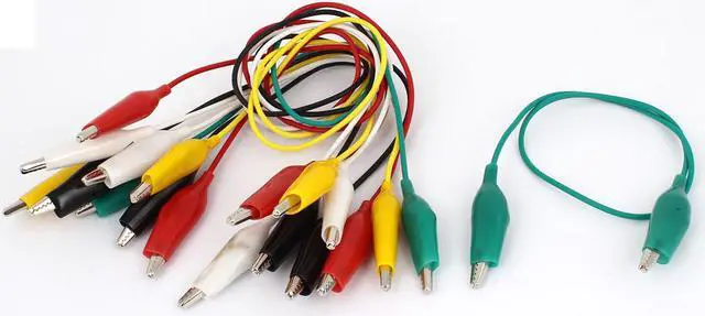 Main image of Unique Bargains 10 Pcs Double End Alligator Crocodile Roach Clip Test Leads Jumper Wire 50cm 20"