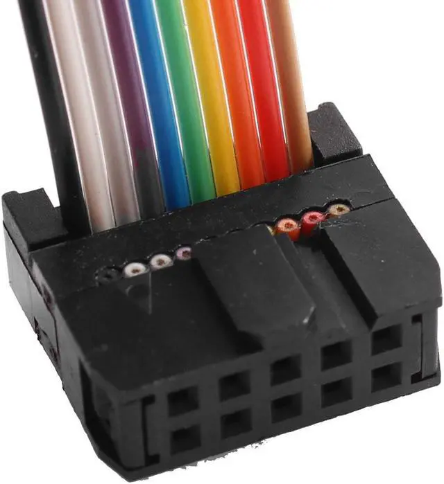 Alt view image 2 of 2 - Unique Bargains 2.54mm Pitch 10 Pin 10 Way F/F Connector IDC Flat Rainbow Ribbon Cable 118cm