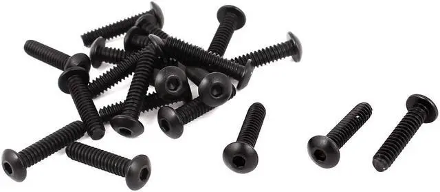 Main image of Unique Bargains #6-32 x 5/8" UNC Alloy Steel Hex Socket Button Head Machine Screws Black 20 Pcs