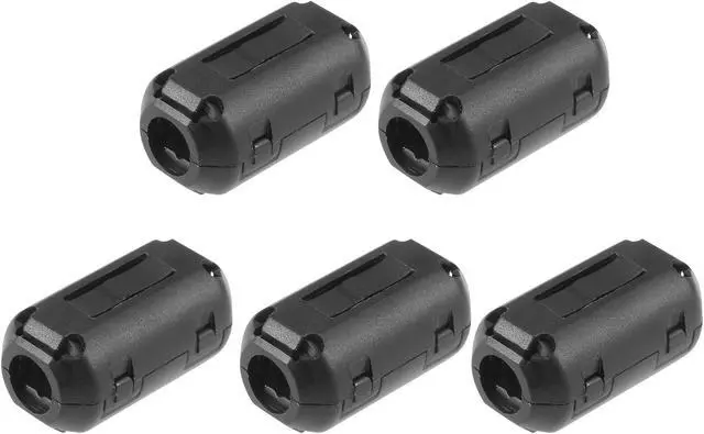 Main image of 5 Pcs Black UF90B 9mm Dia Clip On EMI RFI Noise Ferrite Core Filter