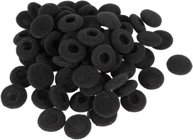 Main image of Unique Bargains 35 Pairs Sponge Cap Cover Ear Pad Cushion Black for MP5 MP3 Earbud Headphone