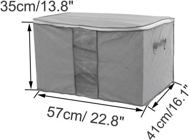 Alt view image 2 of 7 - Clothes Storage Bag 2pcs, Clothes Storage Bins Foldable Closet Organizers Storage Containers with Reinforced Handles for Comforters, Blankets, Bedding-Dark Blue