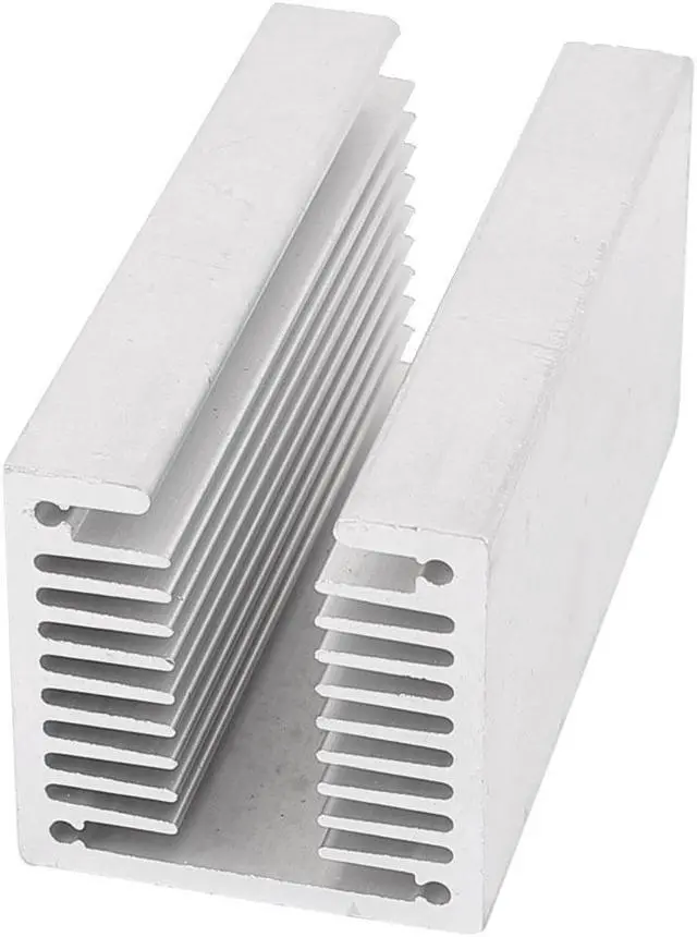 Main image of Unique Bargains Silver Tone U Slotted Aluminium Radiator Heat Sink Cooling Fin 80x40x40mm