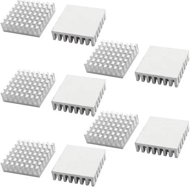 Main image of 10Pcs Aluminum Heat Radiator Heatsink Cooling Fin 28x28x8mm Silver Tone
