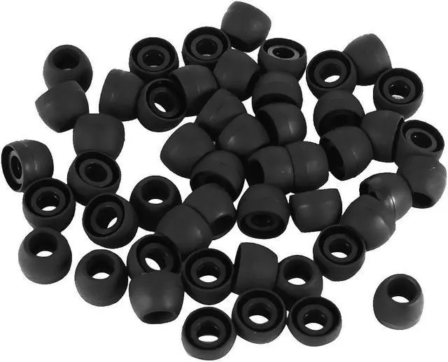 Main image of Unique Bargains50 x Black Soft Silicone Earbud Headphone Headset In Ear Buds Tip Cover