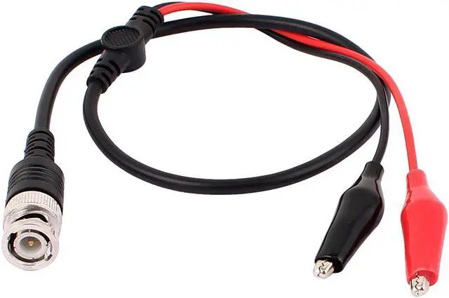 Main image of Copper BNC Male Plug to 2 Alligator Clip Oscilloscope Probe Test Lead Cable 54cm
