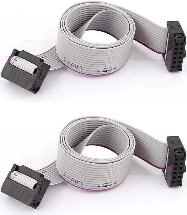 Main image of Unique Bargains 2pcs IDC 12Pin Hard Drive Data Extension Wire Flat Ribbon Cable Connector 50cm