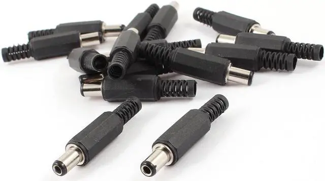 Main image of 15Pcs Male DC Plug Jack Solder Type Connector Adapter for 5.5mm x 2.5mm Jack