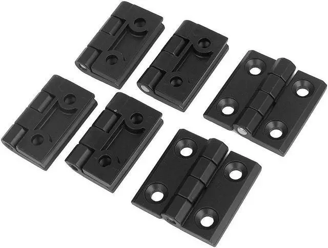 Main image of Furniture Cabinet Door Black Aluminium Ball Bearing Butt Hinge 50mm x 50mm 6pcs