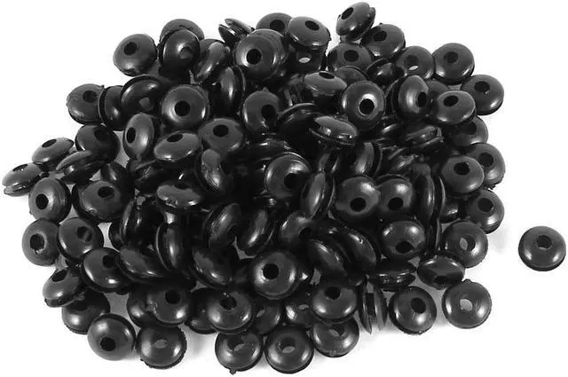 Main image of Unique Bargains 200Pcs Double Sided Armature Wiring Rubber Grommets Ring 3mm Dia