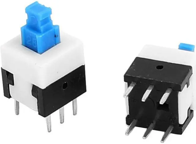 Alt view image 2 of 2 - 14 Pcs 8 x 8mm PCB Tact Tactile Push Button Switch Self Lock Latching 6P DIP