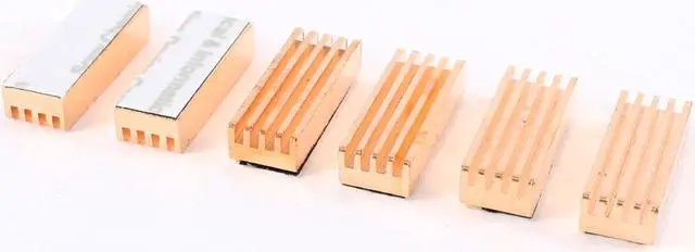 Main image of 6 Pcs Copper Cooler Heat Sink 22mm x 8mm x 5mm for Motherboard Memory Chipset