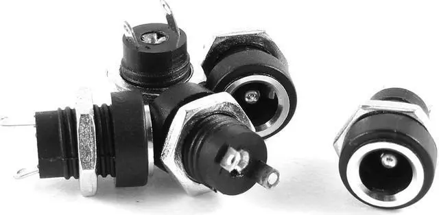 Main image of Unique Bargains 5 Pcs DC Jack Socket Connector PCB Mount Replacement 2.1mm x 5.5mm