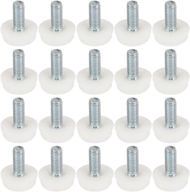 Main image of Unique Bargains M8 x 20mm Threaded Furniture Cabinet Screw On Leveling Glide Foot 20 Pcs