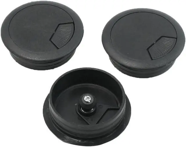Main image of 3 Pcs 1.8" Diameter Desk Wire Cord Cable Grommets Hole Cover Black