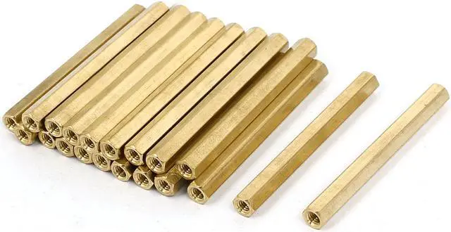 Main image of Unique Bargains 20pcs M4 Female Thread Insulated Brass Standoff Hexagonal Spacer 60mm Long