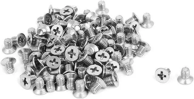Main image of Unique Bargains M4x6mm Stainless Steel Countersunk Flat Head Cross Phillips Screw Bolts 100pcs