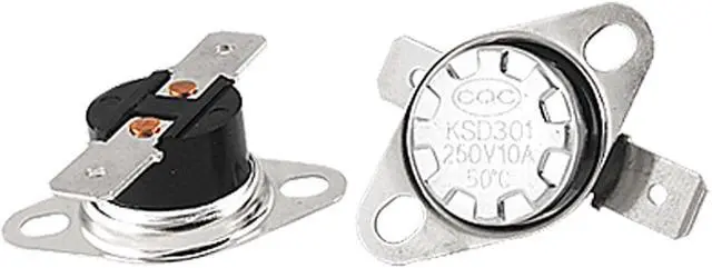 Main image of Unique Bargains 250V 10A 50 Celsius Thermostat Temperature Control Switch KSD301 N.C 5 Pcs
