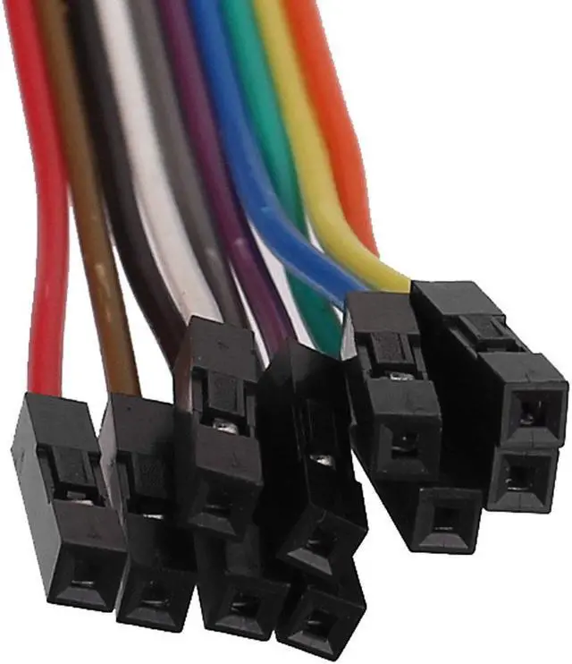 Alt view image 2 of 2 - 2.54mm Pitch 10 Pin 10 Way F/F Connector Rainbow Ribbon Jumper Cable Wires 20cm