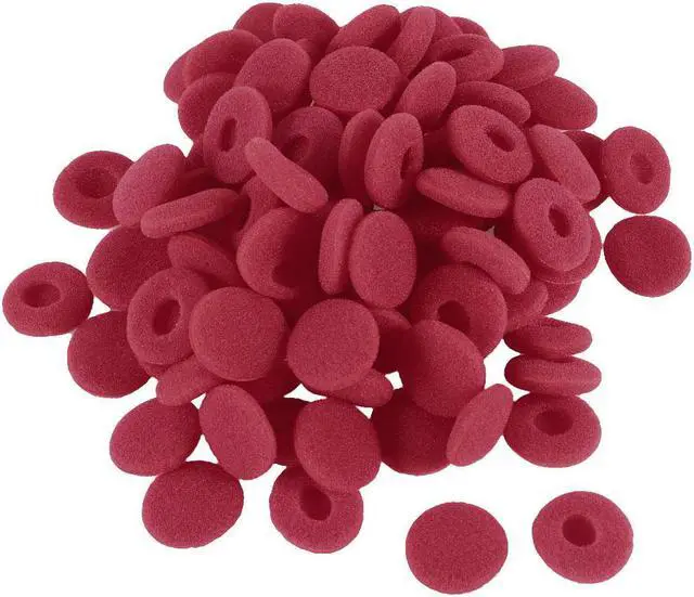 Main image of Unique Bargains Soft Sponge Earphone Pad Cap Earbud Cover Replacement Red 100 Pcs