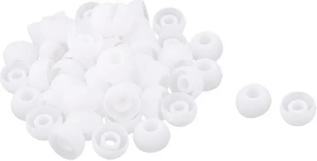 Main image of Unique Bargains Silicone in Ear Earphone Pad Earbud Cap Tip Cover Replacement White 50 Pcs