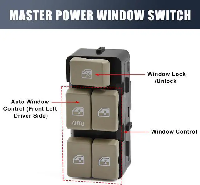 Alt view image 3 of 4 - Front Left Power Window Master Control Switch 5475735 for 02-07 Buick RENDEZVOUS
