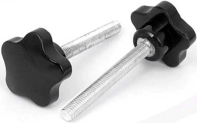 Main image of M10x80mm Male Threaded 50mm Plastic Star Head Screw On Type Clamping Knob 2pcs