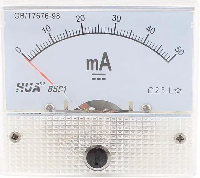 Main image of DC 50mA Analog Panel Ampere Current Meter Ammeter Gauge 85C1 White 0-50mA DC
