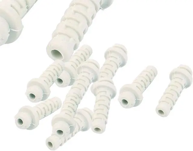 Main image of Unique Bargains 10pcs 3mm Inner Dia Rubber Strain Relief Cord Boot Protector Cable Sleeve White