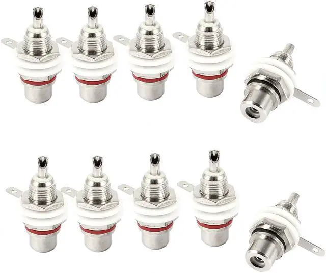Main image of 10 x Solder Type Metal RCA Female Jack Audio Terminal Bulkhead Connector Coupler