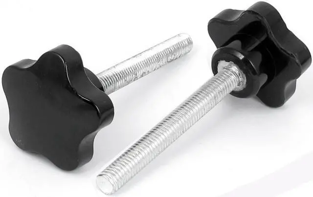 Alt view image 2 of 2 - M10x80mm Male Threaded 50mm Plastic Star Head Screw On Type Clamping Knob 2pcs