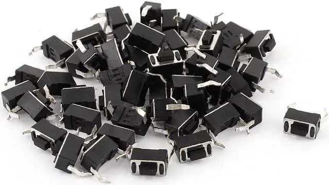 Main image of 50 Pcs 6x3.5x4.3mm 2 Terminal PCB Board Push Button Tact Switch