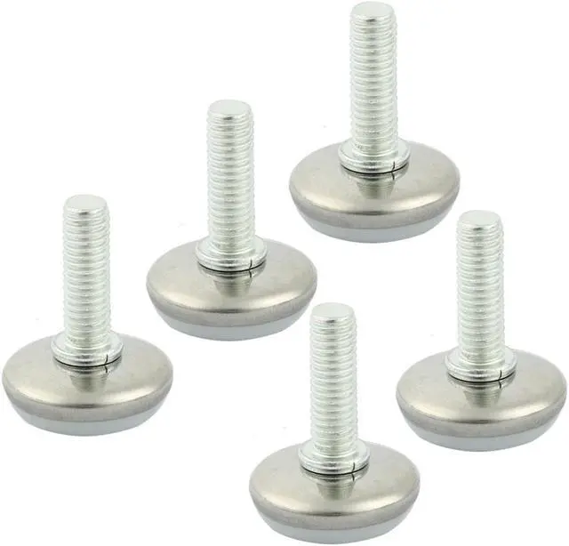 Main image of Unique Bargains White Plastic Base M6 x 25mm Leveling Feet Foot Mounts Pads 5 Pcs