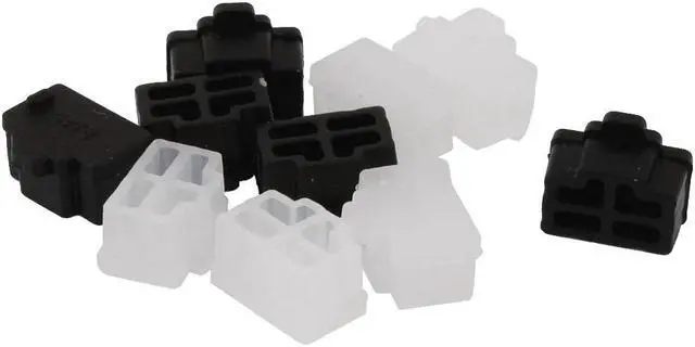 Main image of Unique Bargains Black Clear Ethernet Port RJ45 RJ-45 Anti Dust Cover Protector Plug 10Pcs