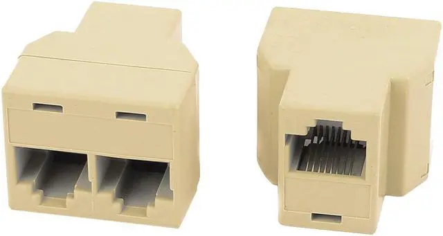 Main image of 2Pcs 3 Way RJ45 8P8C Internet Extension Connector Cable Converters Splitter