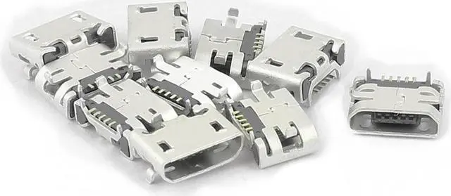Main image of 10Pcs Type B Micro USB 5 Pin Female Jack Port Socket Connector Adapter for Phone