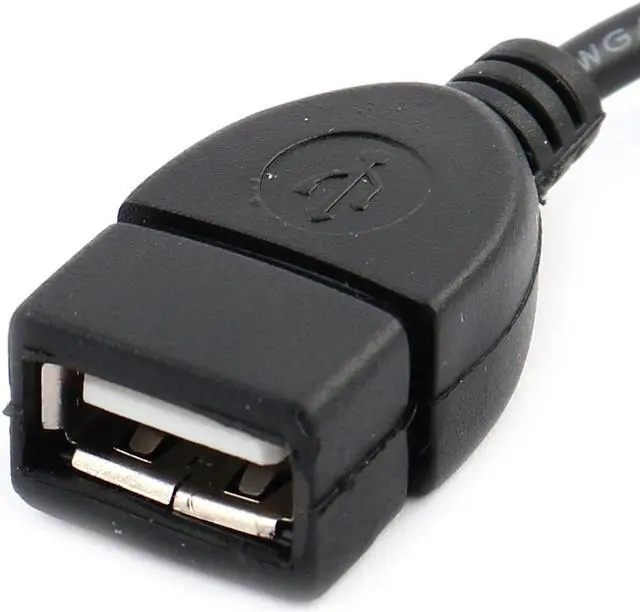 Alt view image 2 of 3 - Plastic Car USB Female to AUX 3.5mm Male Audio Connector Cable Cord Black 22.8cm Long