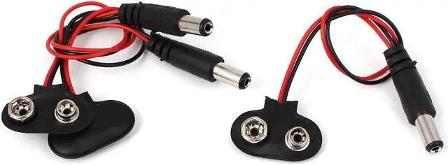 Main image of 3pcs 9V DC Battery Power Wire Male Plug Clip Barrel T-type Connector for Arduino