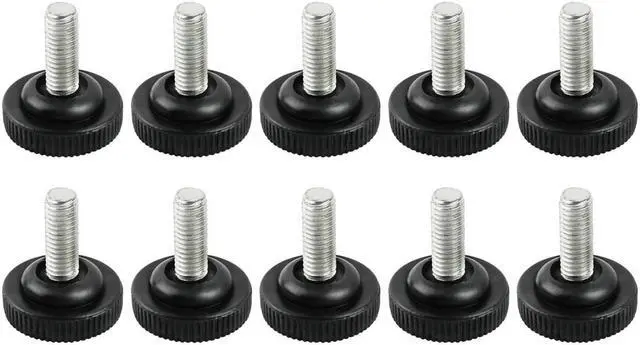 Main image of 8mm Thread Dia Adjustable Screw On Type Furniture Glide Leveling Feet 10 Pcs