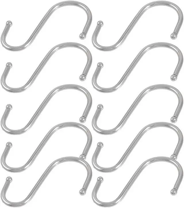 Main image of Unique Bargains 10pcs Removable Metal S Hooks Clothes Bag Kitchen Pots Towel Hooks