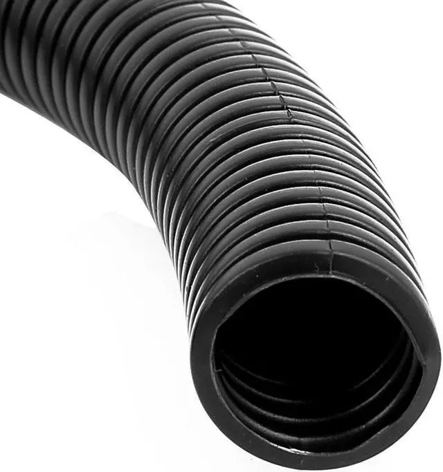 Alt view image 2 of 2 - Black Plastic 18x15mm Dia Flexible Corrugated Conduit Pipe Hose Tubing 2.3M Long