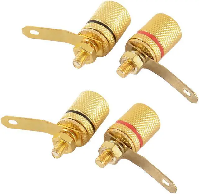 Main image of 4pcs Audio Terminal 4mm Female Banana Plug Screw Binding Post Connector Apapter