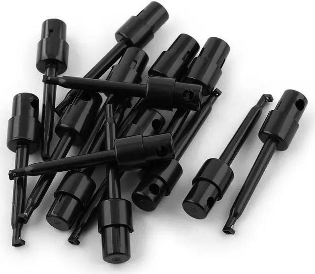 Main image of Plastic Electronic Lead Testing Hooks Wire Probe Spring Clips Black 15 Pcs