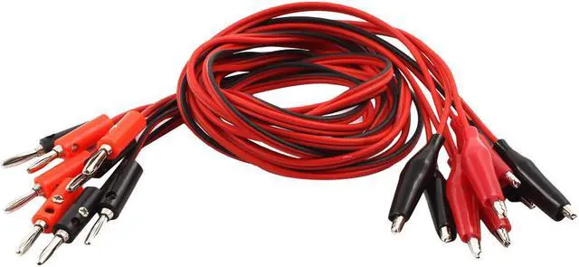 Main image of Alligator Clip to Banana Plug Speaker Video Test Cable 3.3Ft Long 4 Pairs