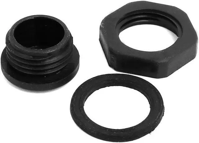 Alt view image 3 of 3 - M16 Nylon Male Threaded Cable Gland Screw End Cap Cover Black 10pcs