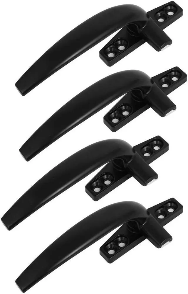 Main image of Casement Window Aluminum Alloy Left Hand Locking Handles Grips Black 4pcs